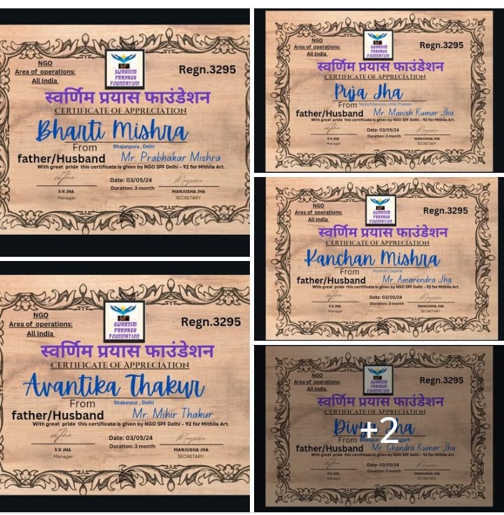 Certificates of appreciation presented to donors